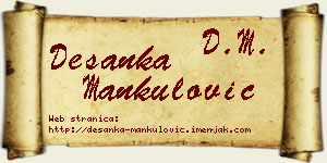 Desanka Mankulović vizit kartica